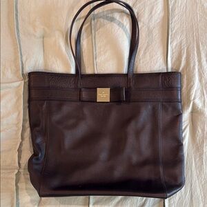 Kate Spade Black Tote with Structured Design and Gold Accents